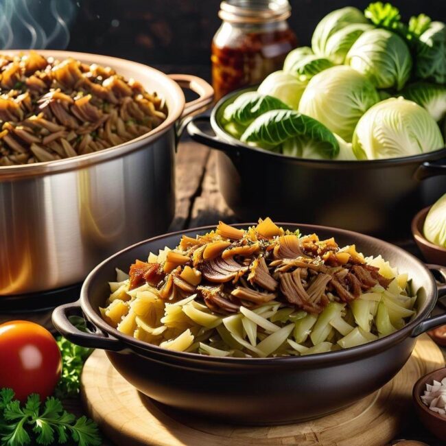 Bigos z dodatkiem młodej kapusty