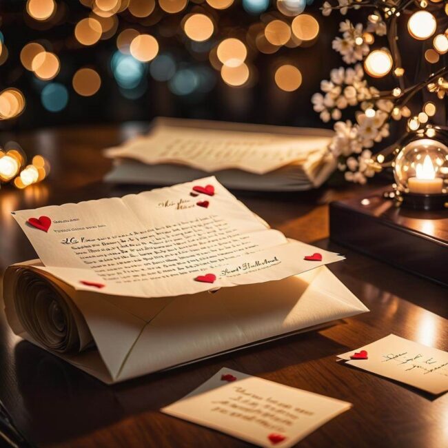 List miłosny do męża z sentymentalnymi wspomnieniami