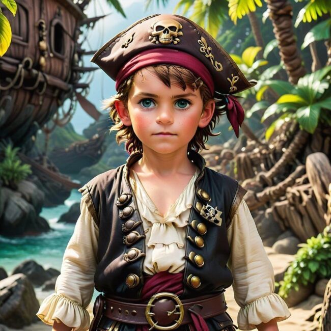 Morskie inspiracje w stroju dla małego pirata