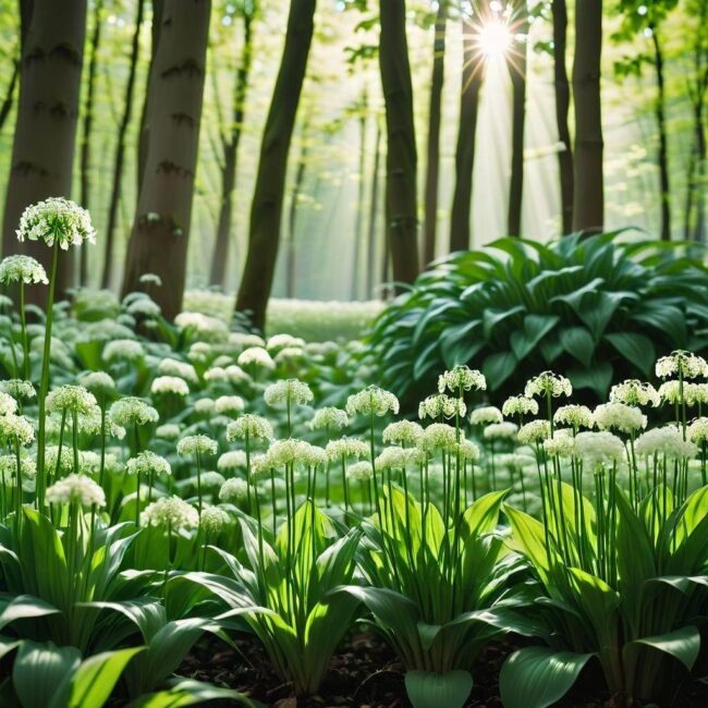 Optymalne oświetlenie dla czosnku niedźwiedziego w pomieszczeniu